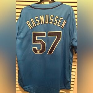 MLB signed Drew Rasmussen Tampa Bay Rays Jersey. New. W/certificate. Sz. XL